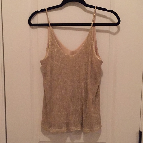 Tops - Shimmer Gold Tank Blouse